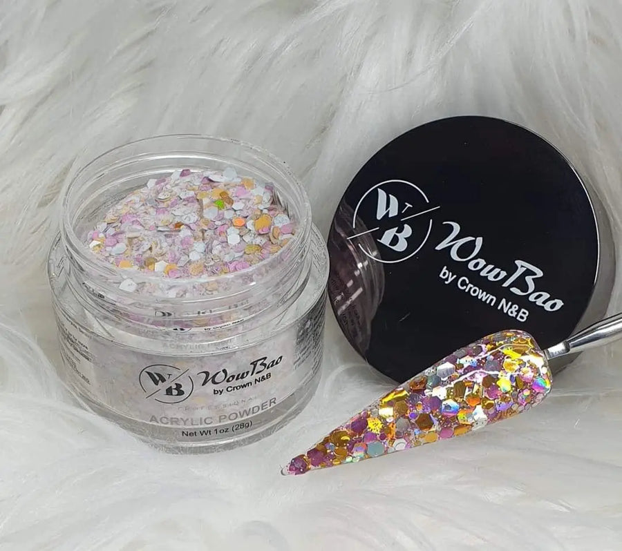 WowBao Nails 522 Pink Diamonds 28g / 1oz, Acrylic powder Premium glitter