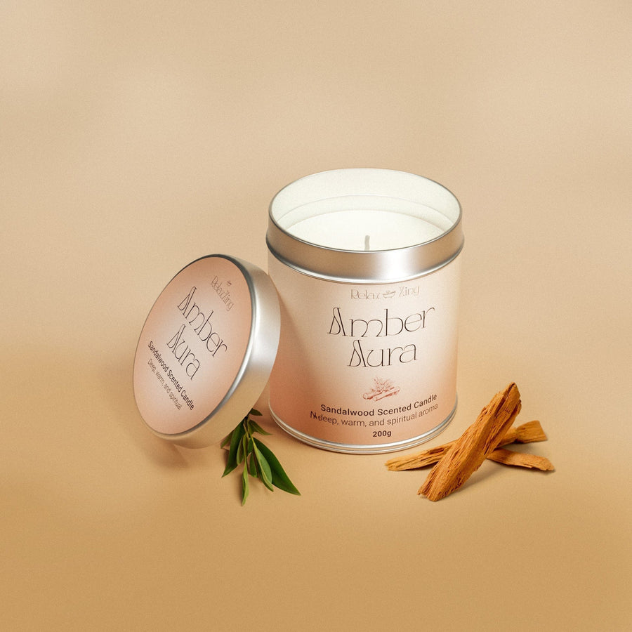 Relax Zing Amber Aura - Sandalwood Candle