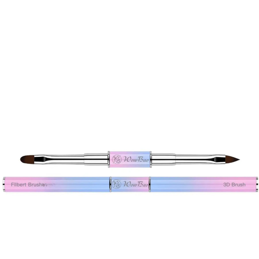 Wow Bao Nails Fibert Brush + 3D Brush (double ended)