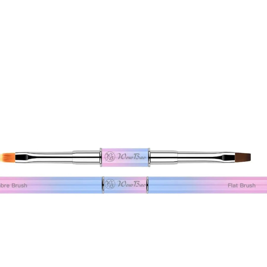 Wow Bao Nails Ombre Brush + Flat Brush (double ended)