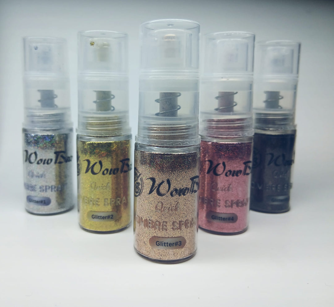 WowBao Nails Quick Ombre Spray -  ALL 5 Glitter collection