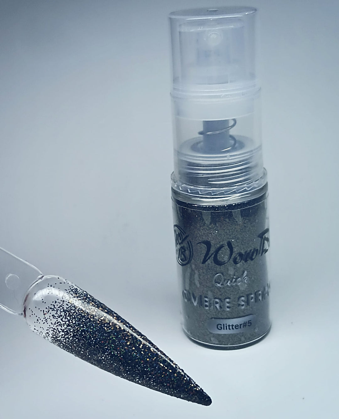 WowBao Nails Quick Ombre Spray - Black Glitter 05