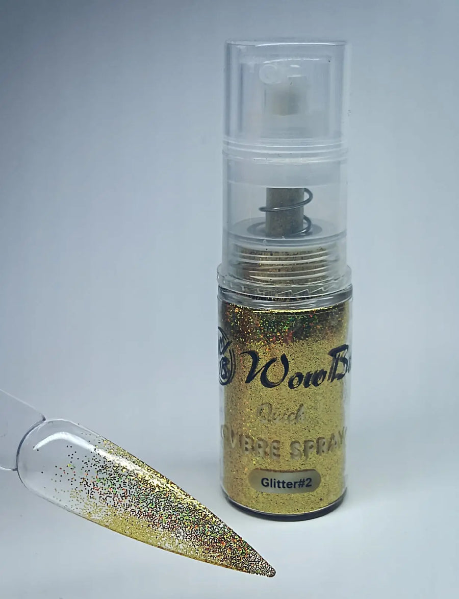 WowBao Nails Quick Ombre Spray - Gold Glitter 02