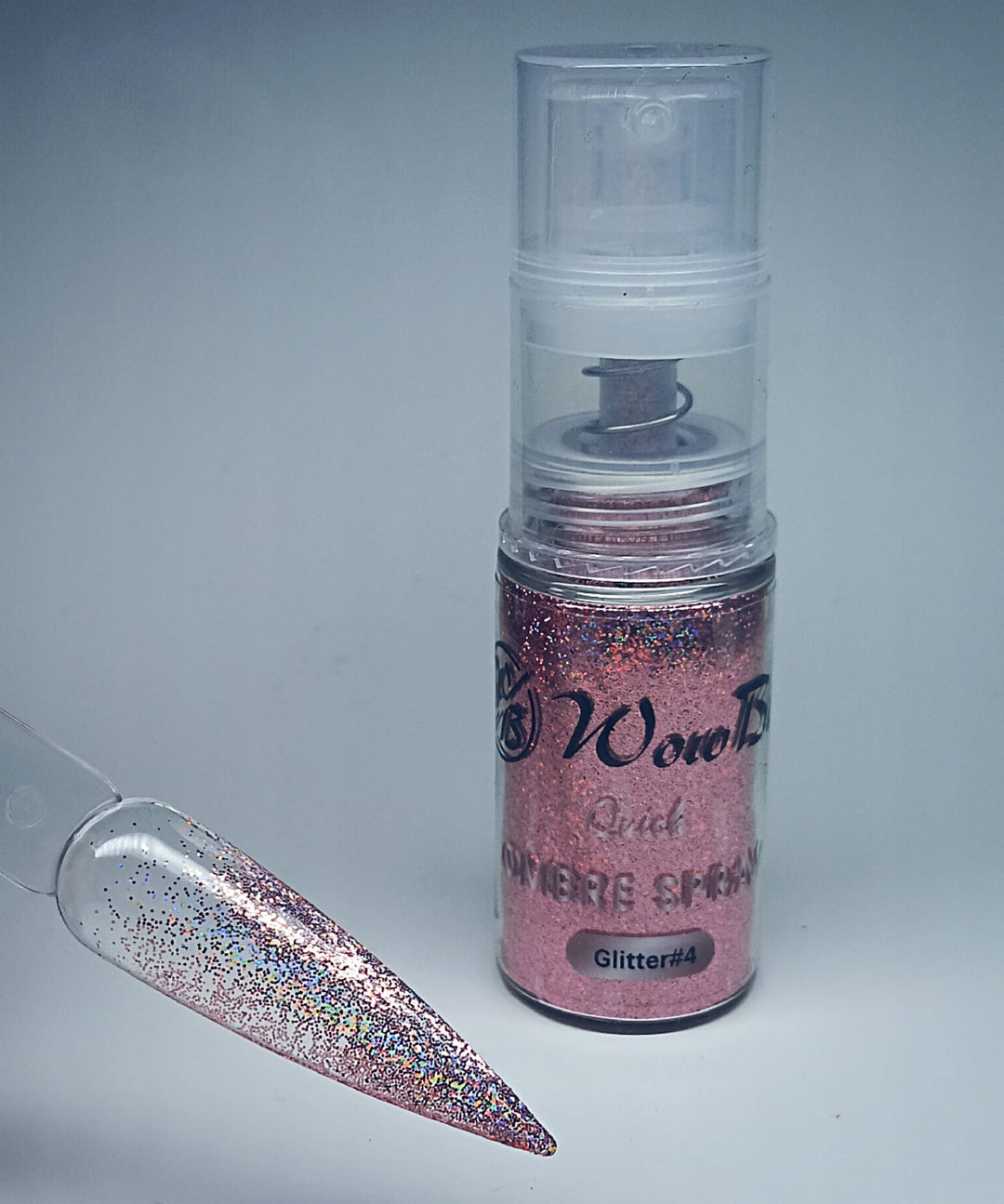 WowBao Nails Quick Ombre Spray - Pink Glitter 04