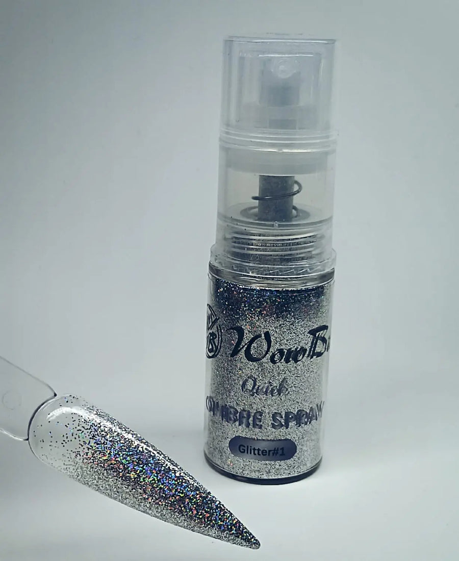 WowBao Nails Quick Ombre Spray - Silver Glitter 01