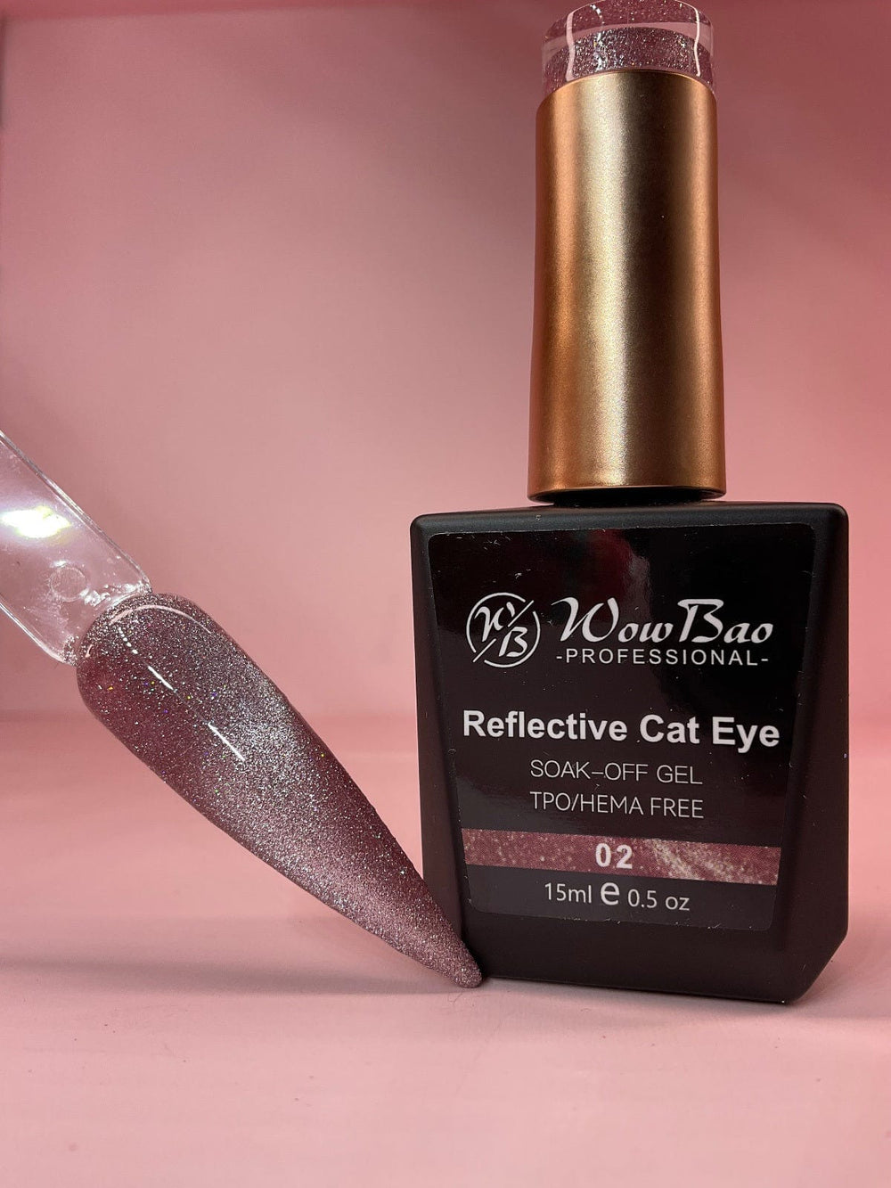 WowBao Nails Reflective Cat Eye 02 - TPO / Hema-Free Gel Polish 15ml