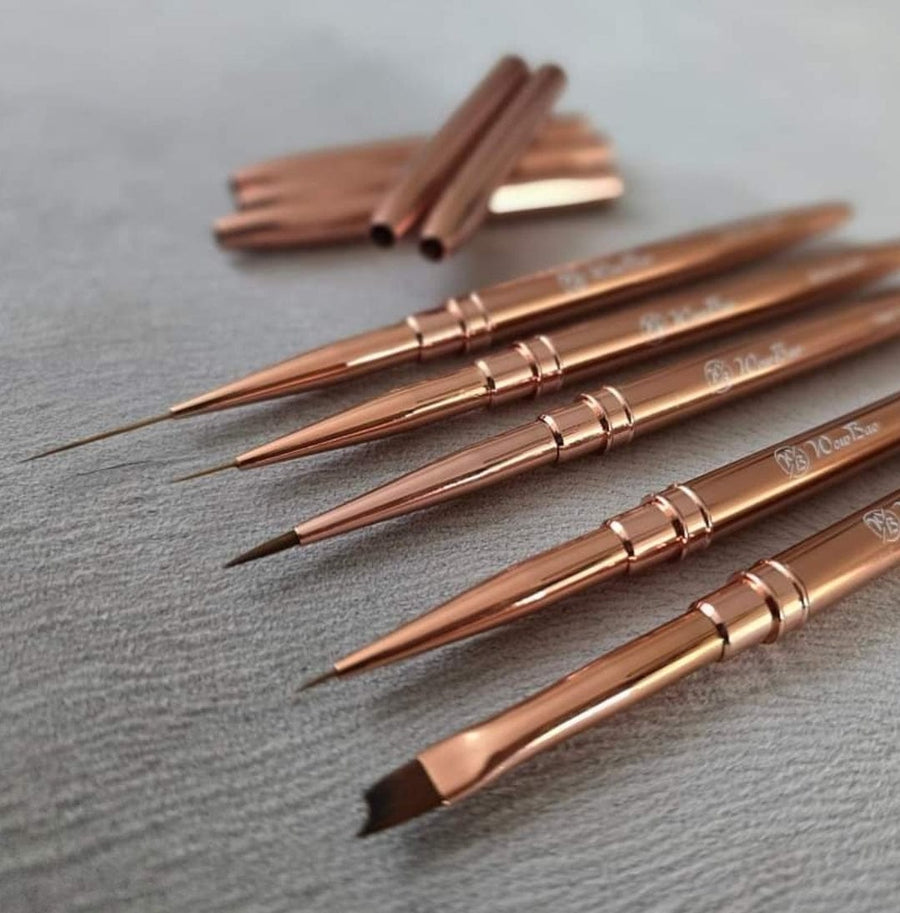 Wow Bao Nails Set Of 5 Rose Gold Nail art brushes